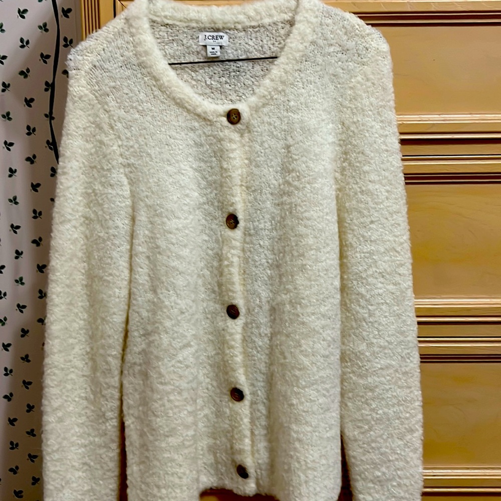 Cream, cardigan, versatile, statement, piece.